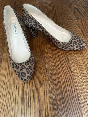 LK Bennett Leopard-Print Suede Block Heel Pumps - Brown/Black